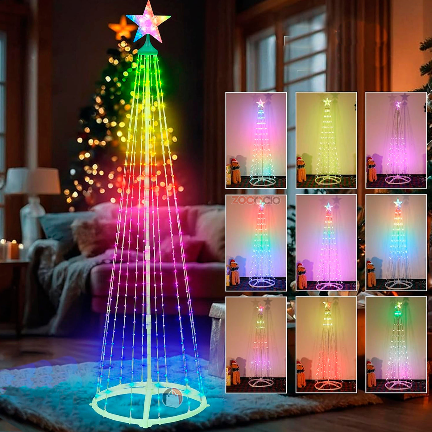 Árbol De Navidad Cónico LED Con Control
