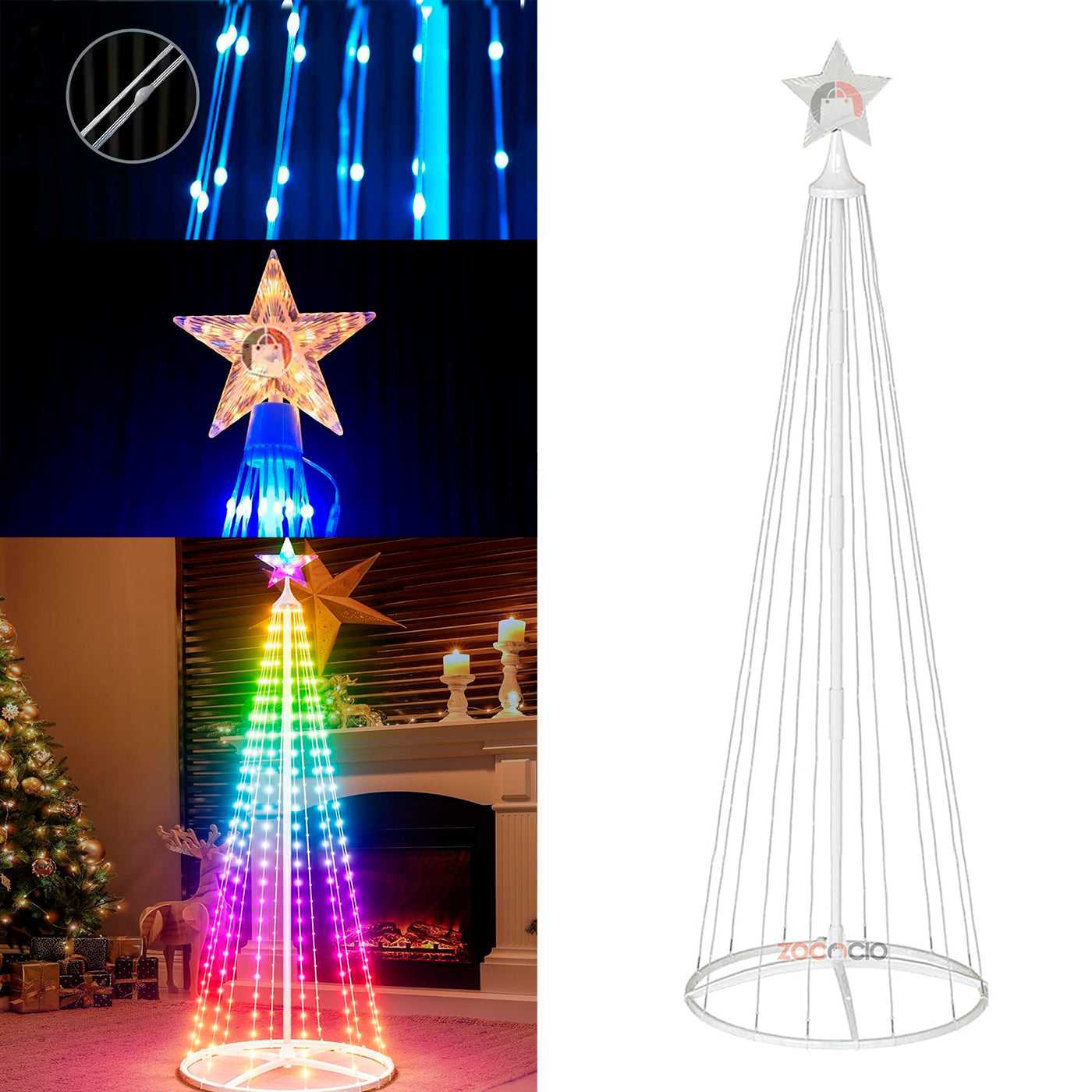 Árbol De Navidad Cónico LED Con Control