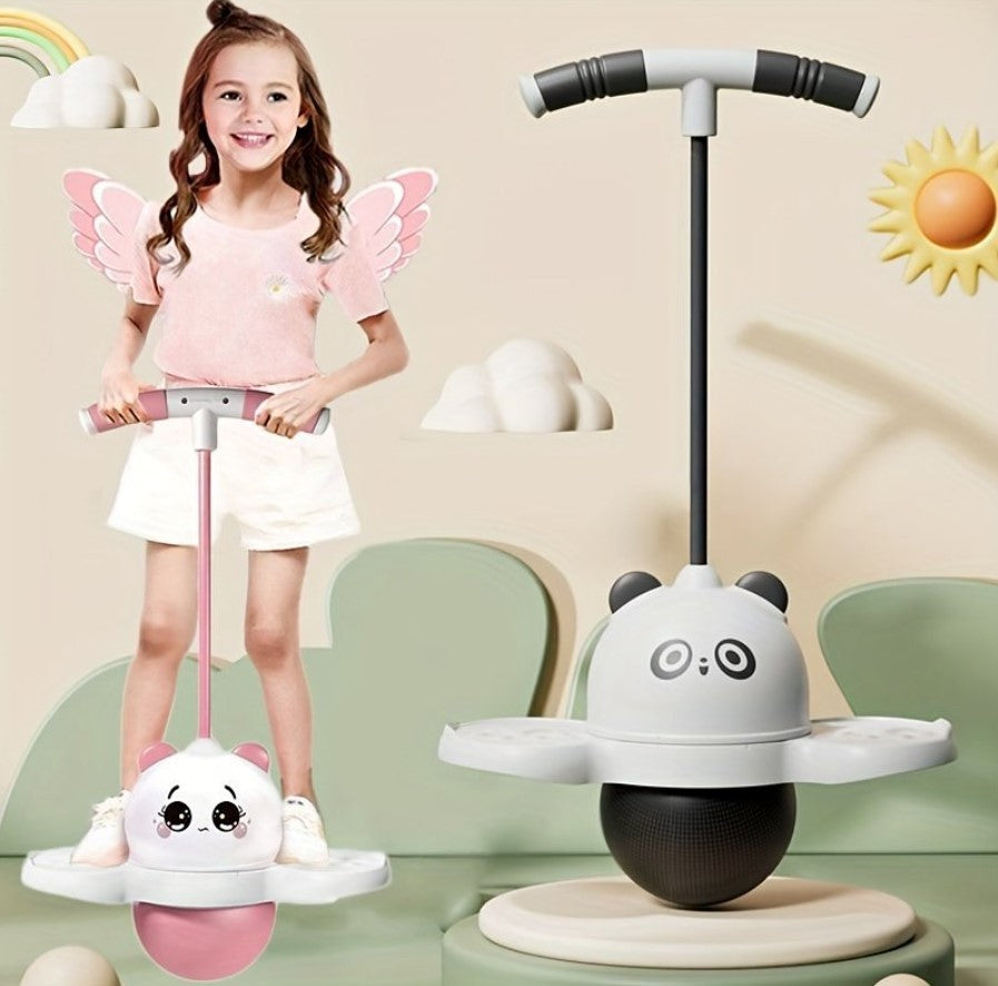 *Pelota saltarina LED POGO BALL - OSO PANDA - GATICO ROSA