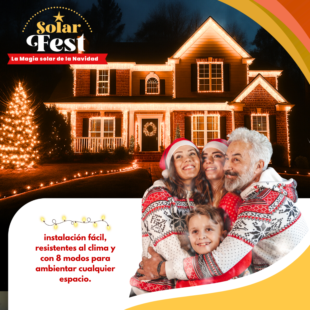 *PACK 2 X 1  LUCES NAVIDEÑAS SOLARFEST -  100 LEDS-10 MTS + PANEL SOLAR ✨🎄