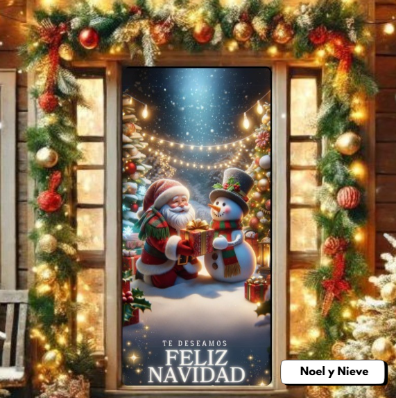 🎅🏻FORRO NAVIDEÑO  PUERTA - NAVIPUERTA 🎄🚪