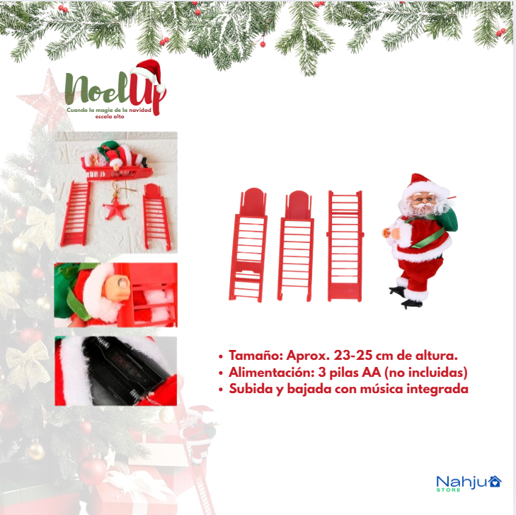 Papá Noel Sube y baja Escalera - NoelUp - La magia de la navidad escala alto 🎅🏻🎄