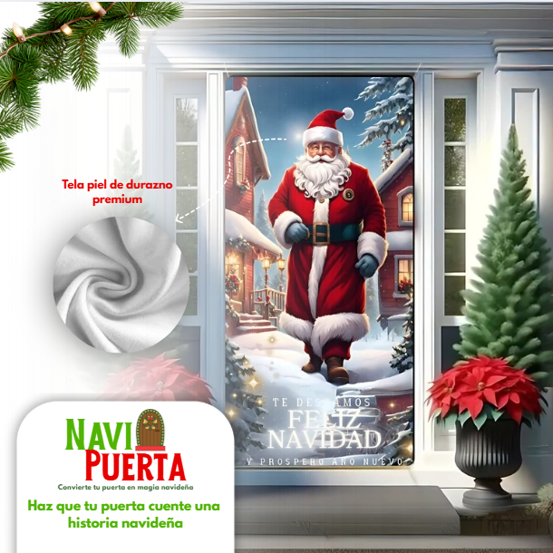 🎅🏻FORRO NAVIDEÑO  PUERTA - NAVIPUERTA 🎄🚪
