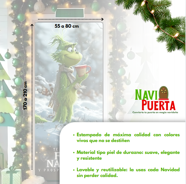 🎅🏻FORRO NAVIDEÑO  PUERTA - NAVIPUERTA 🎄🚪