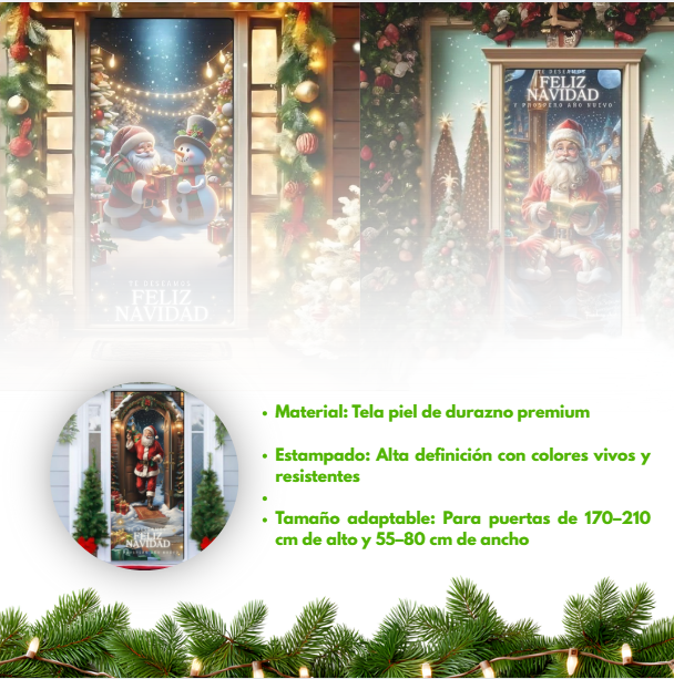 🎅🏻FORRO NAVIDEÑO  PUERTA - NAVIPUERTA 🎄🚪