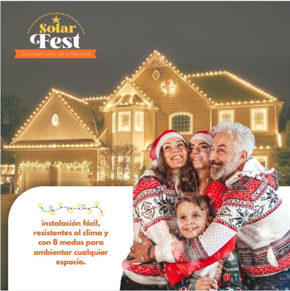 *PACK 2 X 1  LUCES NAVIDEÑAS SOLARFEST -  100 LEDS-10 MTS + PANEL SOLAR ✨🎄