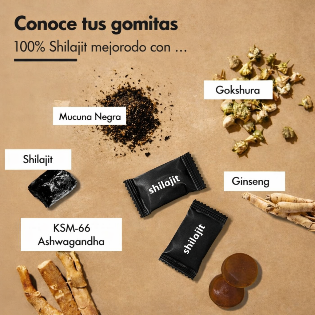 Gomitas de Shilajit Gold - 100% Puro del Himalaya - Energía y Vitalidad