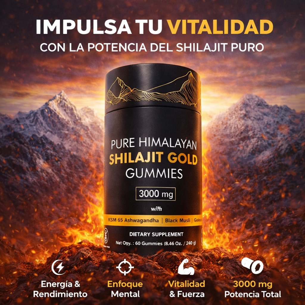 Gomitas de Shilajit Gold - 100% Puro del Himalaya - Energía y Vitalidad