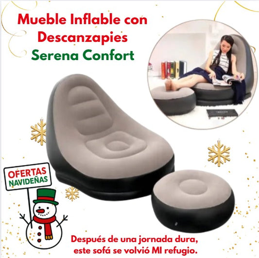 SOFA INFLABLE CON REPOSAPIES SERENA CONFORT