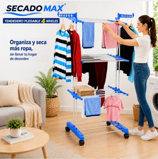 Tendedero Plegable 4 Niveles - SecadoMax™ - Orden y Espacio en tu hogar👚🏠