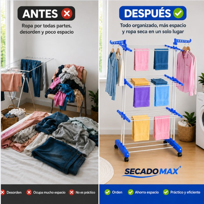 Tendedero Plegable 4 Niveles - SecadoMax™ - Orden y Espacio en tu hogar👚🏠