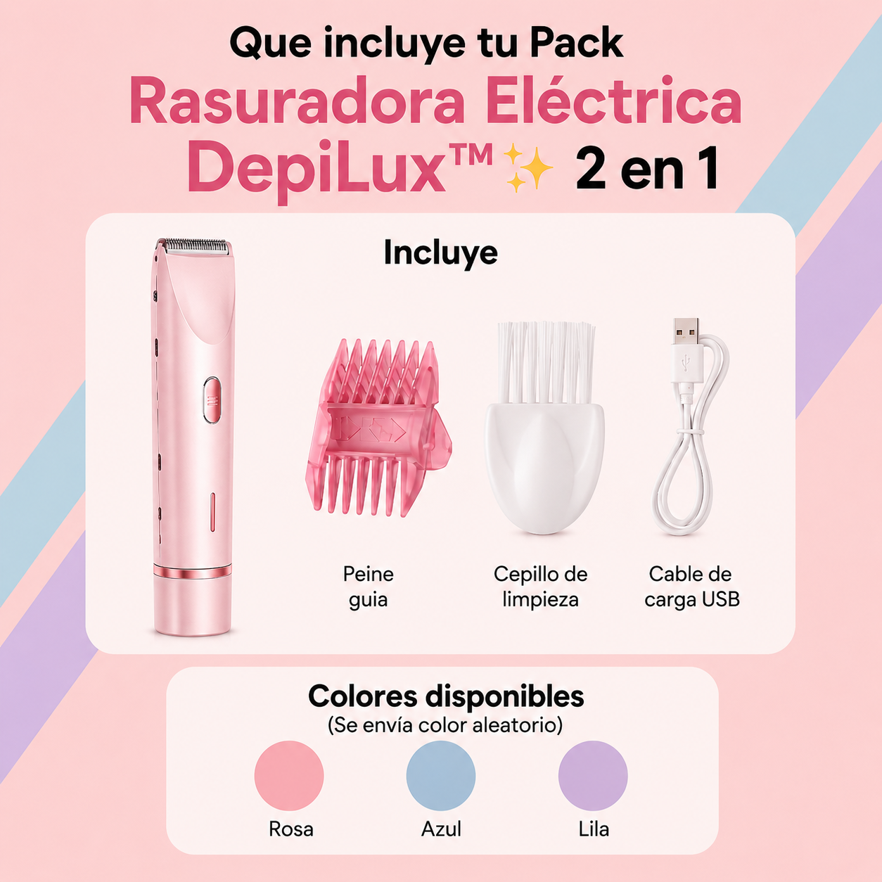 Rasuradora Eléctrica DepiLux™✨2 en 1