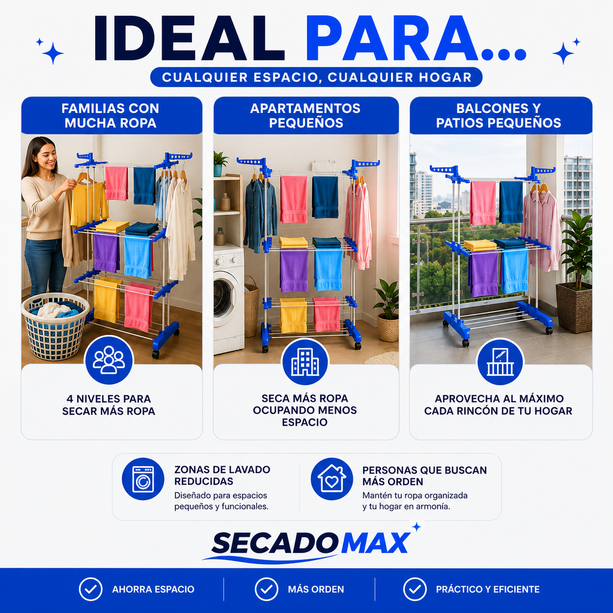 Tendedero Plegable 4 Niveles - SecadoMax™ - Orden y Espacio en tu hogar👚🏠