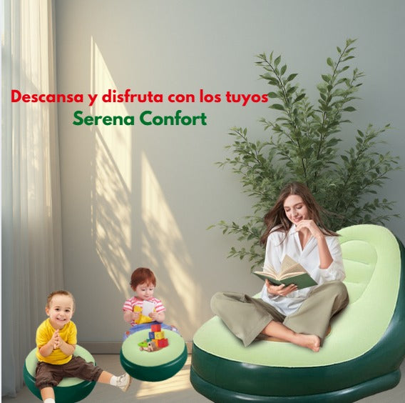 SOFA INFLABLE CON REPOSAPIES SERENA CONFORT