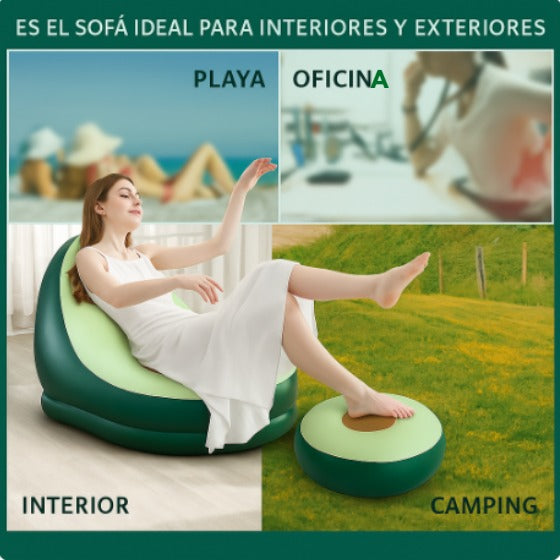 SOFA INFLABLE CON REPOSAPIES SERENA CONFORT