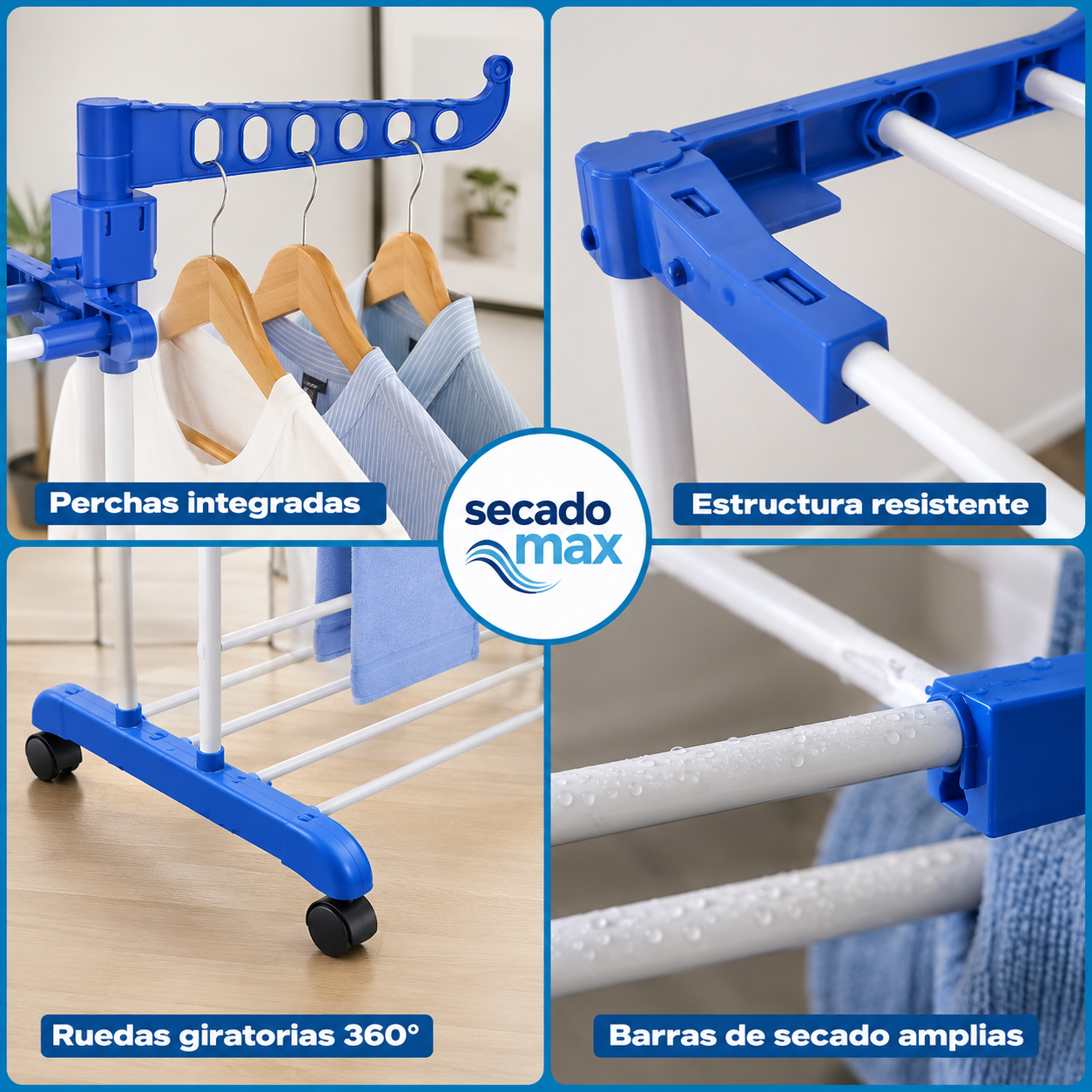 Tendedero Plegable 4 Niveles - SecadoMax™ - Orden y Espacio en tu hogar👚🏠