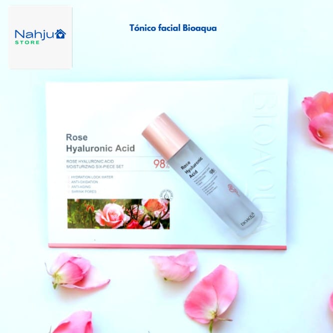 Kit Bioaqua Rosas y Acido Hialurónico - Caja de Lujo x 6 🌹🩷