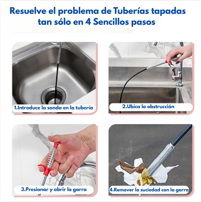 SONDA DESTAPA CAÑERIAS - 1.40 MT X 2 UNIDADES