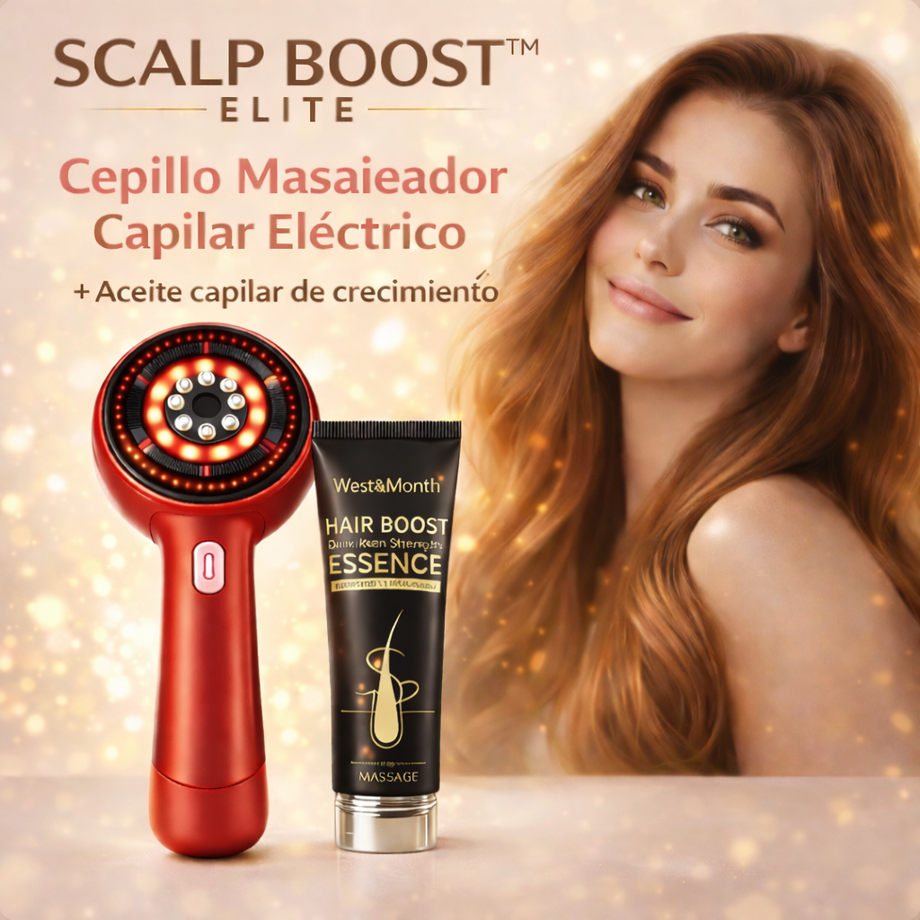 Scalp Boost™ Elite - Cepillo Masajeador Capilar + Aceite crecimiento