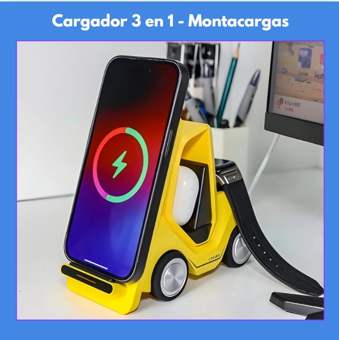 Cargador Inalambrico 3 en 1 montacargas