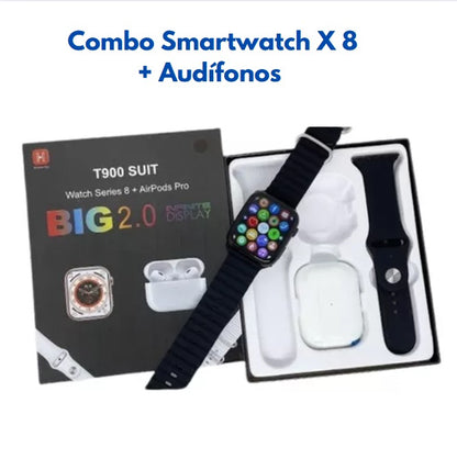 Combo Smartwatch X8 Ultra+ Audifonos