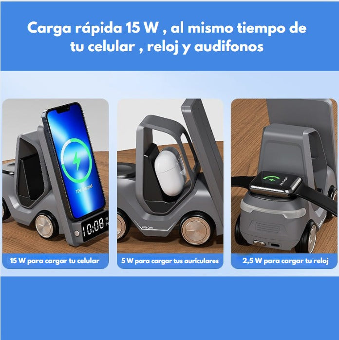 Cargador Inalambrico 3 en 1 montacargas