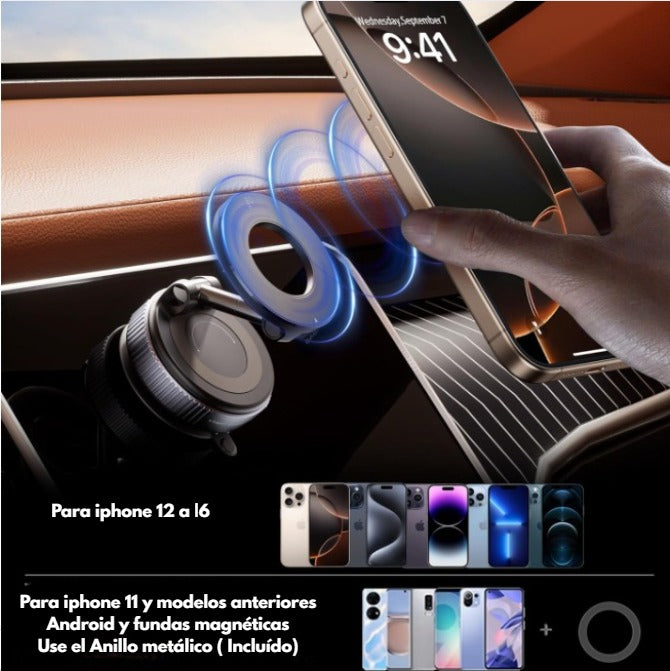 Soporte Magnético para  Celular - Con Succión al Vacío