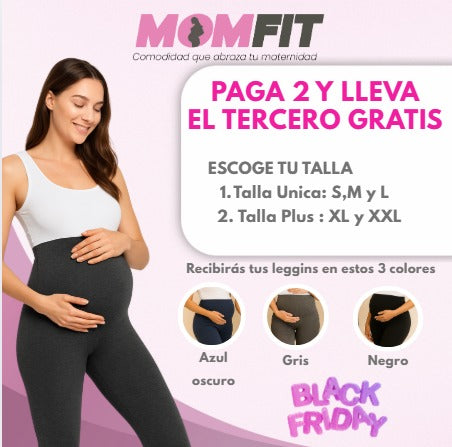 Leggins Materno Momfit- PAGA 2 LLEVA EL TERCERO GRATIS🤰🏻