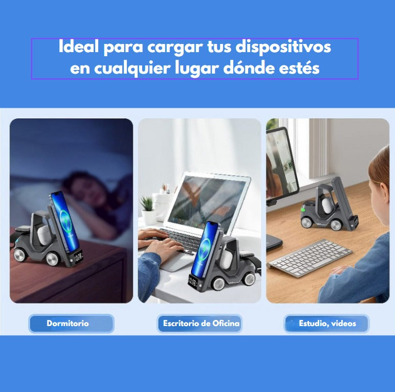 Cargador Inalambrico 3 en 1 montacargas