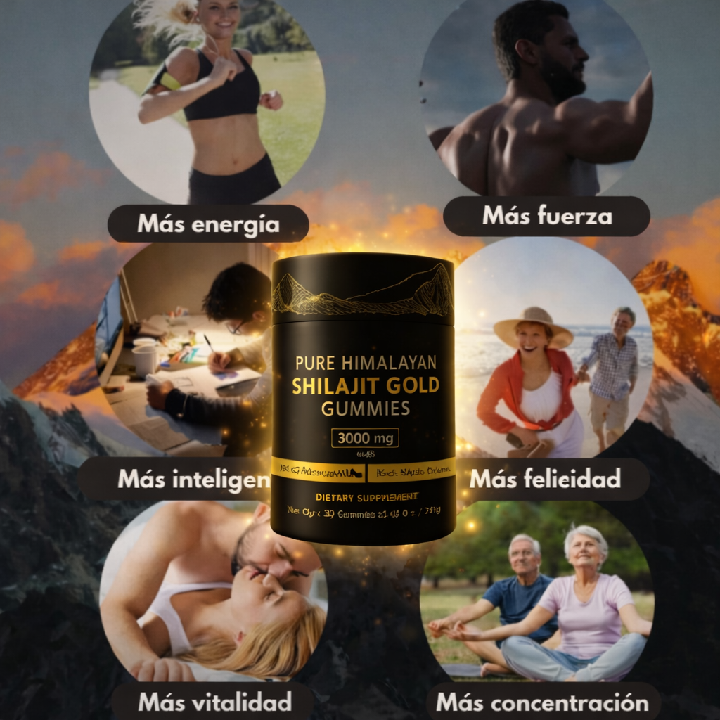 Gomitas de Shilajit Gold - 100% Puro del Himalaya - Energía y Vitalidad