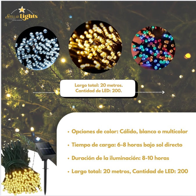 Stellar Lights - Paga 1, Lleva 2 -Luces Navideñas -  200 Leds-20 MTS + Control🎄💫