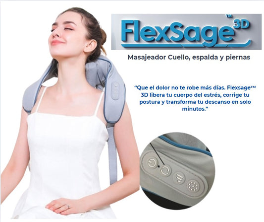°Flexsage™ 3D- Masajeador Inteligente Cuello, Espalda y Piernas