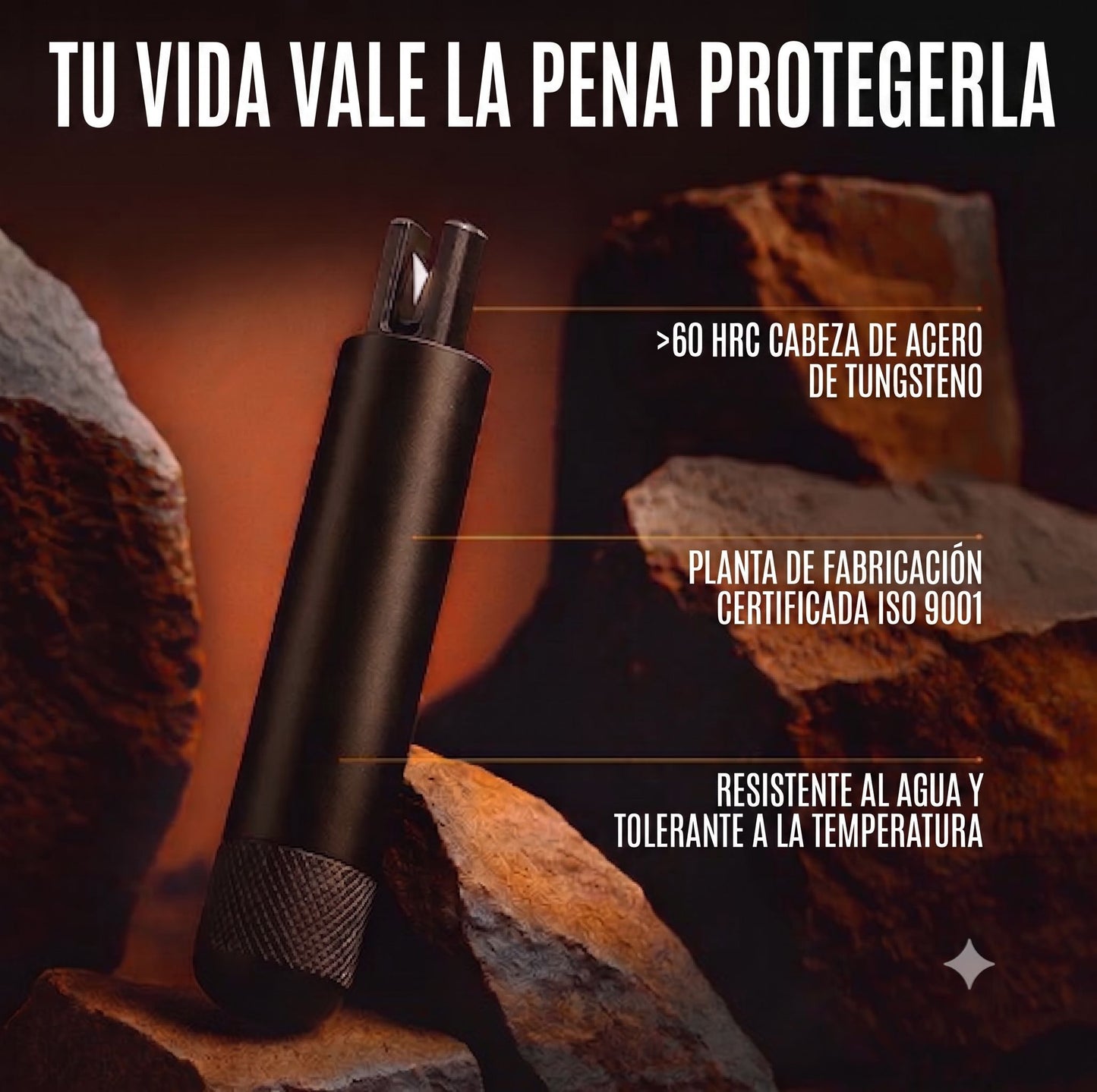 QuickEscape Pro — Llavero de protección de auto 2 en 1