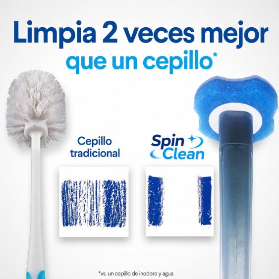 Escobilla para Baños Spin Clean® - La Original - con Esponjas Desechables