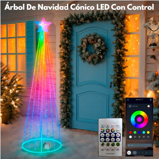 Árbol De Navidad Cónico LED Con Control