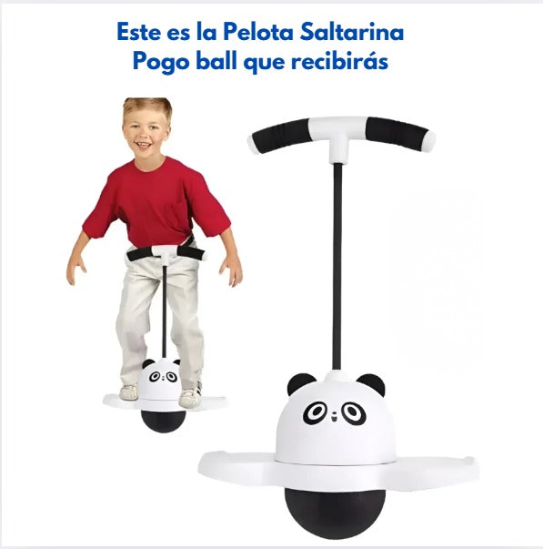 *Pelota saltarina LED POGO BALL - OSO PANDA - GATICO ROSA