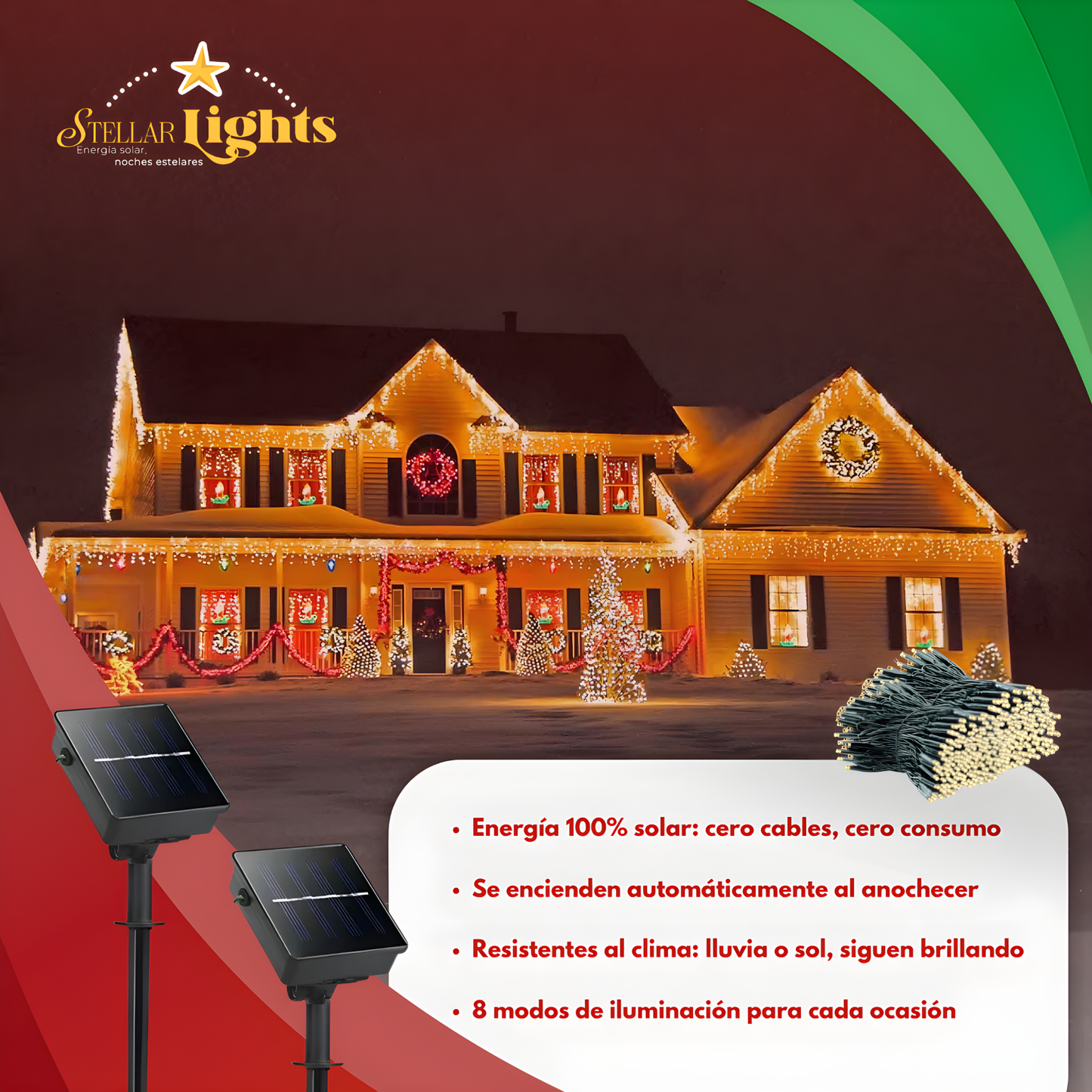 Stellar Lights - Paga 1, Lleva 2 -Luces Navideñas -  200 Leds-20 MTS + Control🎄💫